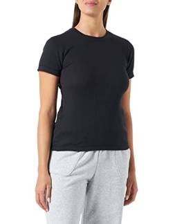 Champion Damen Rochester 1919 Champion Logo Crewneck Slim S-s T Shirt, Schwarz, M EU von Champion