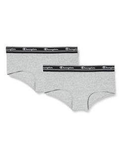 Champion Damen Seasonal Underwear W Script Logo x2 Hipster-Höschen, Grigio Melange Chiaro, 36 von Champion