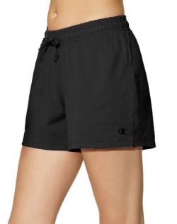 Champion Damen Trikot Leichte Gym Shorts Iconic 'C' Logo 12,7 cm Schrittlänge, schwarz, Groß von Champion