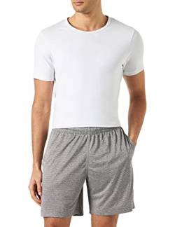 Champion Herren Athletic C-Sport Quick Dry Micromesh Metallic C-Logo 7" Badehose, Nero Melange, L von Champion