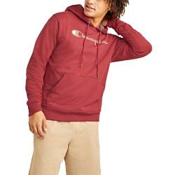 Champion Herren Kapuzenpullover Powerblend Fleece Pullover Hoodie Script Logo, Redwood Red-y07718, M von Champion