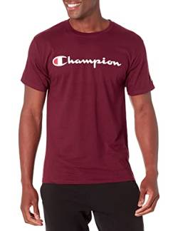 Champion Herren Klassisches Jersey Grafik T-Shirt, Kastanienbraun Script, XXL von Champion