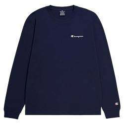 Champion Herren Legacy American Classics-Script Logo L-s Crewneck Langarmshirt, Blu Marino, Medium von Champion