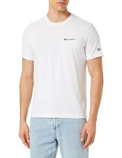Champion Herren Legacy American Classics-Script Logo S-s Crewneck T-Shirt, Bianco, Large von Champion