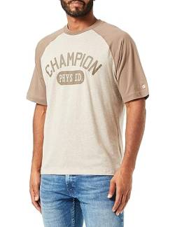 Champion Herren Legacy Athletics-S-s Crewneck T-Shirt, Marrone Funghi Melange/Cioccolato, Large von Champion