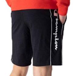 Champion Herren Legacy Authentic Pants Athletic Jersey Combed Vertical Logo Bermuda Badehose, Nero, S von Champion