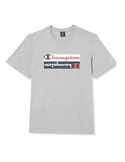 Champion Herren Legacy Graphic Shop Authentic Mirror Logo S/S T-Shirt, Hellgrau meliert, Medium von Champion