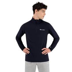 Champion Herren Legacy Micro Polar Fleece-Script Logo Half Zip Top Hoodie, Blu Marittimo, L von Champion