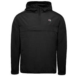 Champion Herren Legacy Outdoor Coated Woven Nylon Tape Logo Hooded Jacke, Schwarz, S von Champion