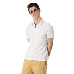 Champion Herren Legacy Poloshirt Gallery Light Cotton Piqué C-Logo Polohemd, Weiß, XXL von Champion