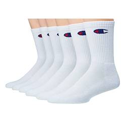 Champion Herren Men's Crew Sock 6 Pack with Gift Box Mannschaftssocken, Weiß, Einheitsgröße von Champion