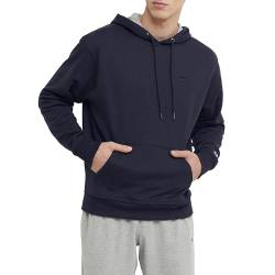 Champion Herren Powerblend Fleece Hoodie Kapuzenpullover, Marineblaues C-Logo, X-Klein von Champion