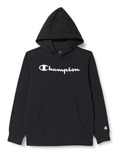 Champion Kinder und Jugendliche Legacy American Classics-Ultra Light Powerblend Terry Logo Kapuzenpullover, Schwarz, XS von Champion