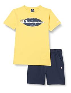 Champion Kinder und Jungen Legacy Graphic Shop C S/S T-Shirt & Shorts Anzug, (Giallo Ocra/Blu Marino), 13-14 anni von Champion