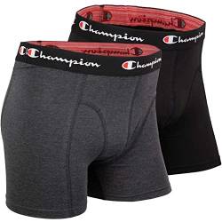 Champion Logo Retroshorts Boxershorts 2er Pack (L, Black KK002) von Champion