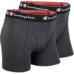 Champion Logo Retroshorts Boxershorts 2er Pack (M, Grey) von Champion