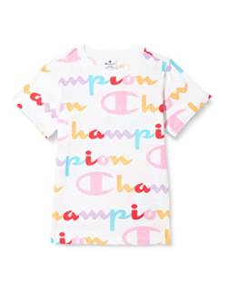 Champion Mädchen Legacy American Classics All Over Logo S/S T-Shirt, Weiß, 15-16 Jahre von Champion