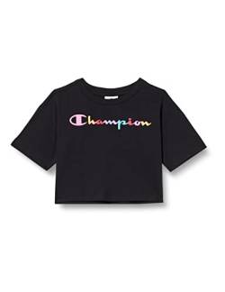 Champion Mädchen Legacy American Classics Croptop Oversized S/S Logo T-Shirt, Schwarz, 3-4 Jahre von Champion
