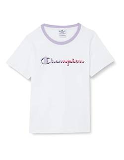 Champion Mädchen Legacy C-Color S/S Logo T-Shirt, Weiß, 13-14 Jahre von Champion