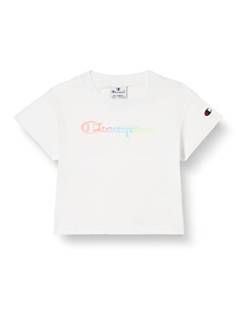 Champion Mädchen Legacy Color Ground Logo Boxy S/S T-Shirt, Weiß, 15-16 Jahre von Champion