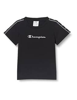 Champion Mädchen Legacy Tape 2.0-S/S T-Shirt, Schwarz, 5-6 Jahre von Champion