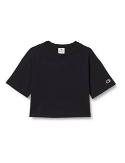 Champion Mädchen Rochester 1919-Champion Logo Oversized Crewneck S-s T-Shirt, Schwarz, 9-10 Jahre von Champion