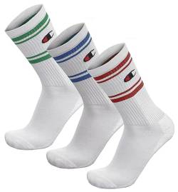 Champion Seasonal Socks 3PP C-Logo Crew, Weiß, 39-42 EU (6-8 UK) Unisex - Erwachsene -FW23, Bianco von Champion
