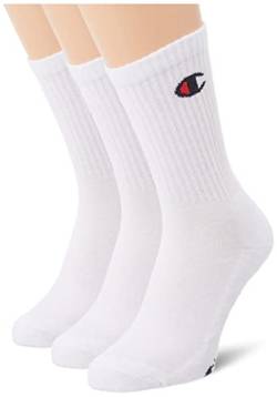 Champion Unisex Kinder Core-Junior 3PP Crew Socken, Weiß, 31-34 EU (3er Pack) von Champion