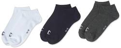 Champion Unisex Kinder Core-Junior 3PP Sneaker Socken, Marineblau, Weiß, Hellgrau Meliert, 27-30 EU (3er Pack) von Champion