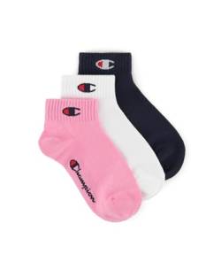 Champion Unisex – Kinder und Jugendliche Core Socks Junior 3PP Quarter Innensocken, Rosa (Fucsia), von Champion