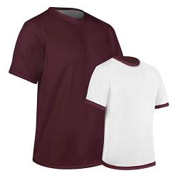 CHAMPRO Unisex-Erwachsene REVTEE Wendbares T-Shirt, Kastanienbraun, Weiß, X-Large von Champro