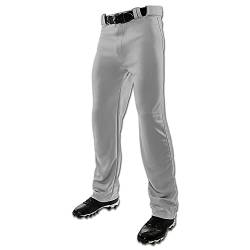 Champro Herren Open Bottom Loose-fit Pants MVP Baseball-Hose mit offenem Boden, entspannte Passform, grau, Small von Champro