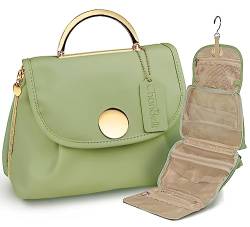 CHANDELLI Die Reise-Kulturtasche für Frauen ist eine tolle Reisetasche und die perfekte Kulturtasche für Reisen mit Toilettenartikeln in Reisegröße, Frauen, graugrün, L, von Chandelli