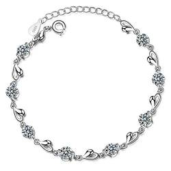 Chandler 2021 Silber Armband damen mit glänzenden weißen Zirkonia Liebesgeschenk für Frauen und Mädchen Modeschmuck von Chandler