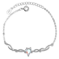 Chandler 925 Sterling Silber Mondstein Armband für Frauen Mädchen Wave Shaped Twist Anniversary Geburtstag Schmuck Geschenk von Chandler