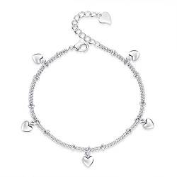 Minimalistisches Herz-Armband aus 925er Sterlingsilber, für Frauen und Mädchen, verstellbar, Weihnachtsschmuck, Geschenk von Chandler