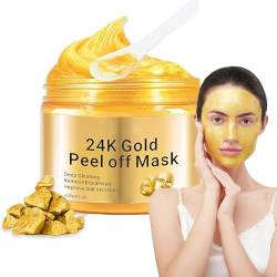 24k Gold Peel Off Maske, Anti Falten Anti Aging Gesichtsmaske für Jeden Hauttyp, Hautstraffend & Verjüngend Für Strahlende Gesichtsmasken, Koreanische Kosmetik, 120ml von ChaneeHann