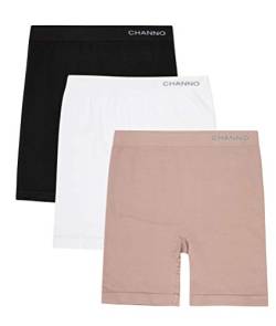 Channo Anti-Reibungs-Hose aus Baumwolle, leichte Haltung, weich, elastisch, Packung mit 3, Sortiert, L von Channo
