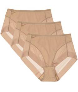 Channo Basic-Höschen für Damen, unsichtbar, Lycra-Tanga-Effekt, einfarbig - Packung mit 12, Nerz, M von Channo