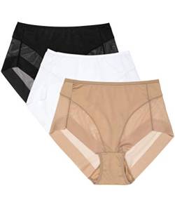 Channo Basic-Höschen für Damen, unsichtbar, Lycra-Tanga-Effekt, einfarbig - Packung mit 12, Sortiert, XL von Channo