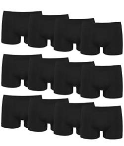 Channo Herren-Boxershorts aus Lycra, Nahtlos, Klassische Designs - Packung mit 12, Schwarz, S von Channo