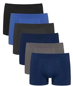 Channo Herren-Unterhose aus Lycra, Nahtlos, Einheitliche Farben - Packung mit 6, Glatt, S von Channo