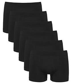 Channo Herren-Unterhose aus Lycra, Nahtlos, Einheitliche Farben - Packung mit 6, Schwarz, 3XL von Channo