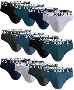 Channo Herrenslips aus Baumwolle - Uomo, 12er Pack, Mehrfarbig 4XL von Channo