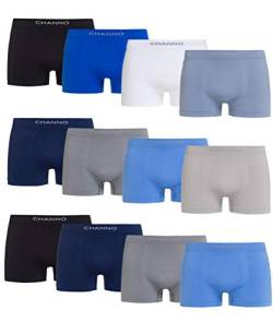 Channo Nahtlose Boxershorts aus Lycra, weich und bequem. Originelle Designs. 12 Stück, Mehrfarbig B, S von Channo