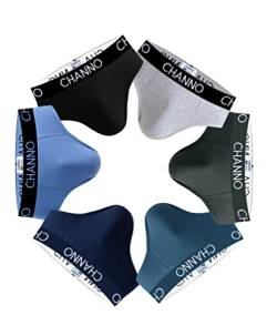 Channo Slips für Herren aus Baumwolle, einfarbig, uniform, 6er-Pack, Mehrfarbig, L von Channo