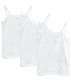 Channo Unterhemd für Mädchen, ärmellos - Packung mit 3, Weiß, 6-8 Jahre von Channo