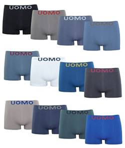 Channo Uomo Herren-Boxershorts aus Lycra, ohne Nähte, Uomo-Kollektion - Packung mit 12, Mehrfarbig, 5XL von Channo