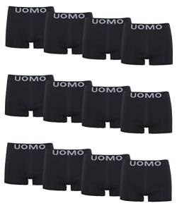 Channo Uomo Herren-Boxershorts aus Lycra, ohne Nähte, Uomo-Kollektion - Packung mit 12, Schwarz, 3XL von Channo