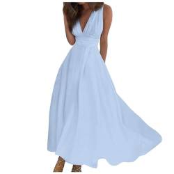 Ballkleider Damen Kurz Neckholder Ärmellos A-Linie Kleider Kleider Damen Sommer Casual Flowy Swing Tunika Sundress Festkleider Für Damen Freizeitkleid Knielang Cocktailkleid Vintage Kleider Damen von Chanpning